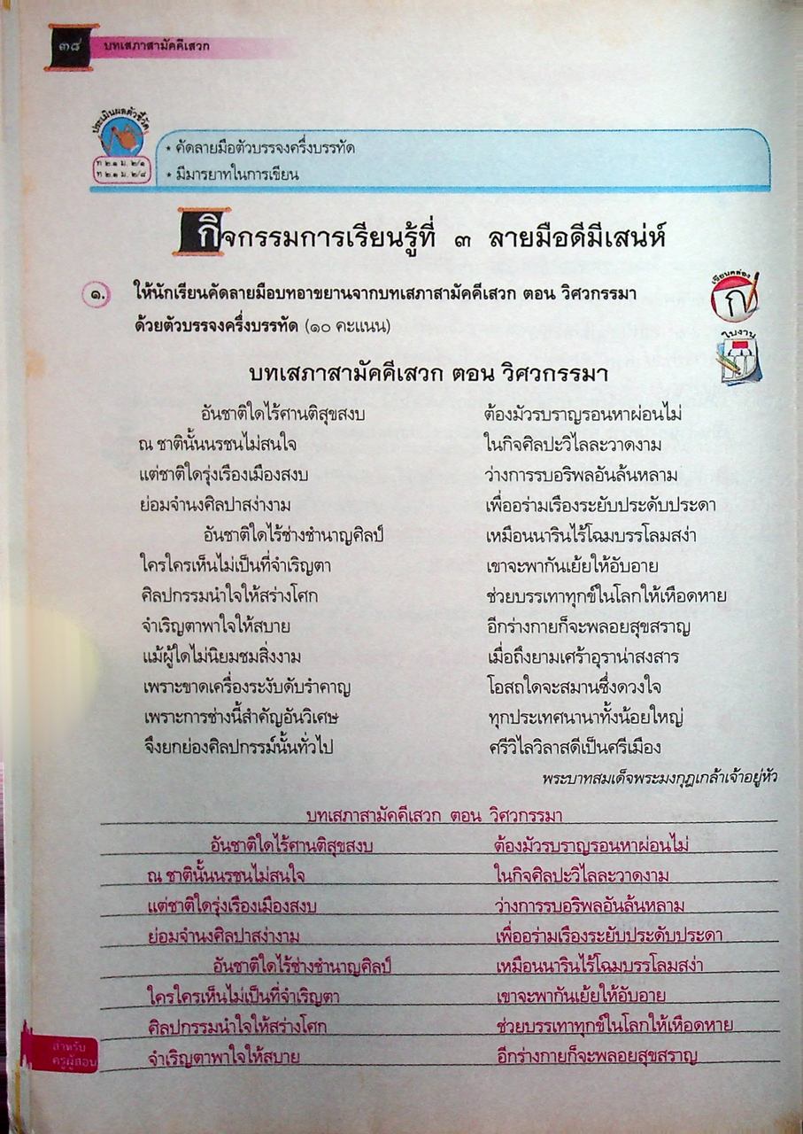 คู่มือครู ชุดกิจกรรมพัฒนาการคิด ภาษาไทย ชั้นมัธยมศึกษาปีที่ ๒