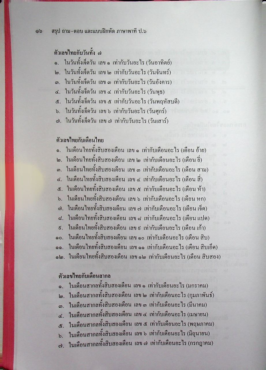 สรุป ถาม-ตอบ และแบบฝึกหัด ภาษาไทย ภาษาพาที ป.๖