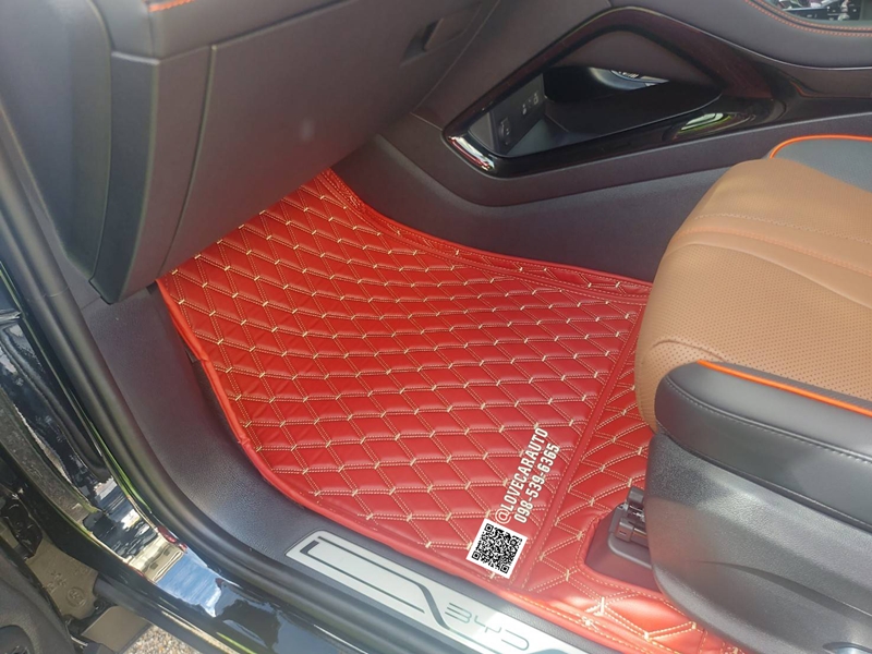 พรมปูพื้นรถยนต์ 6D BYD Sealion 6 สีแดงไวน์VVIP