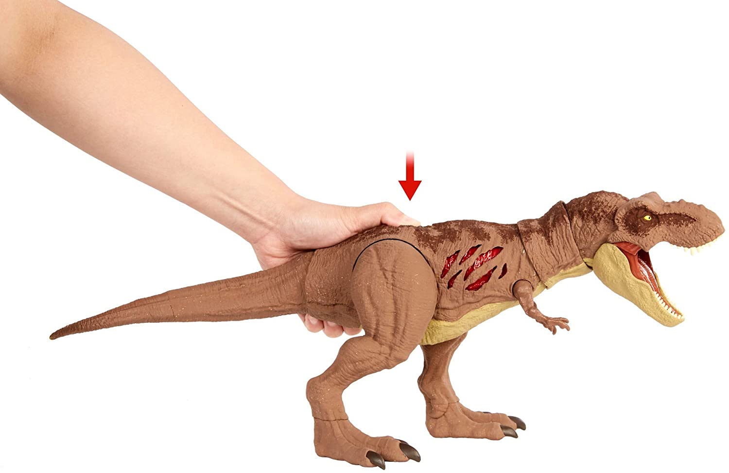 **MTS Toys**Mattel Jurassic World Camp Cretaceous : GWN26 Extreme Damage Tyrannosaurus Rex [ความยาวจากหัวถึงหาง 43 ซ.ม.]