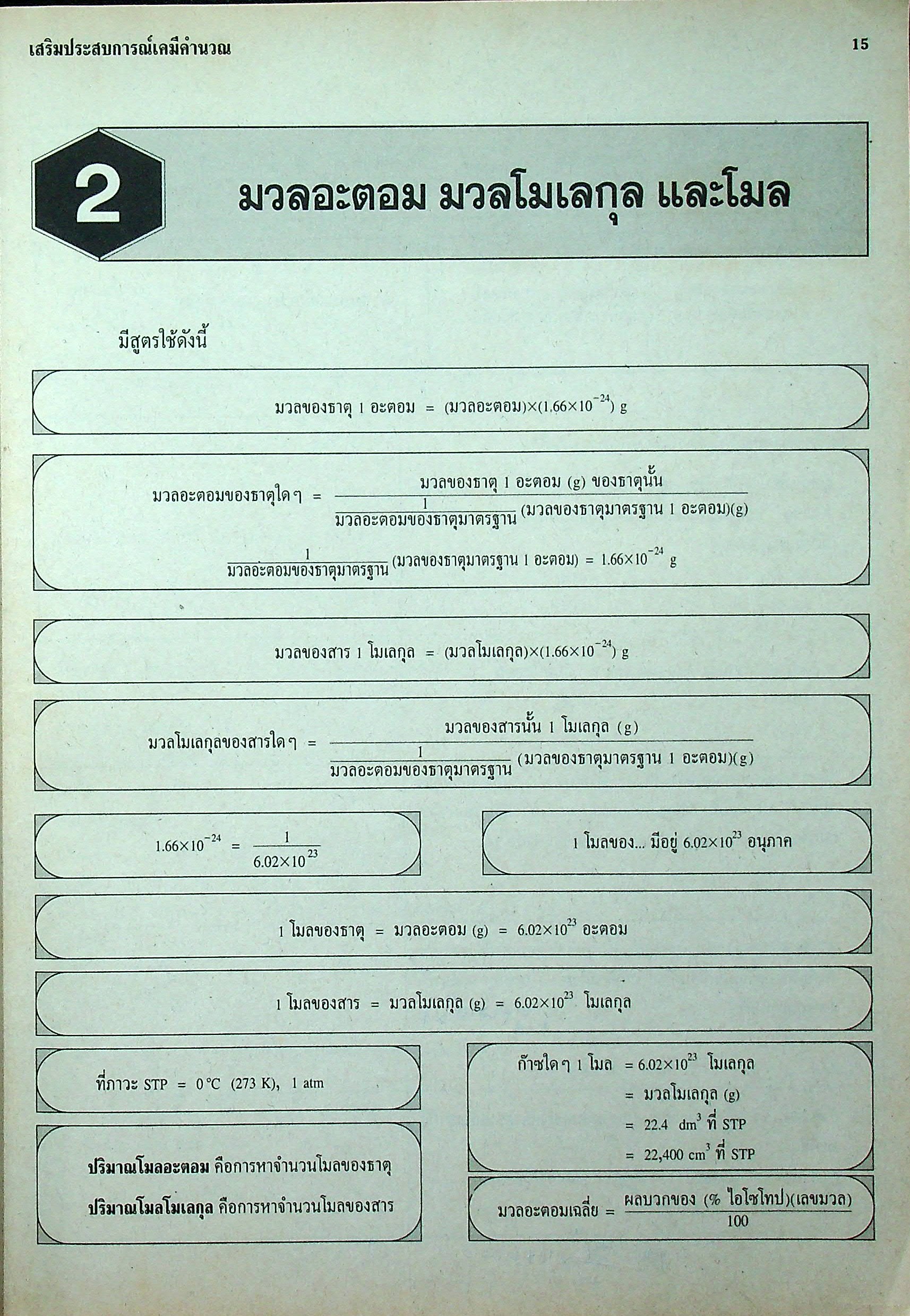 เสริมประสบการณ์เคมีคำนวณ
