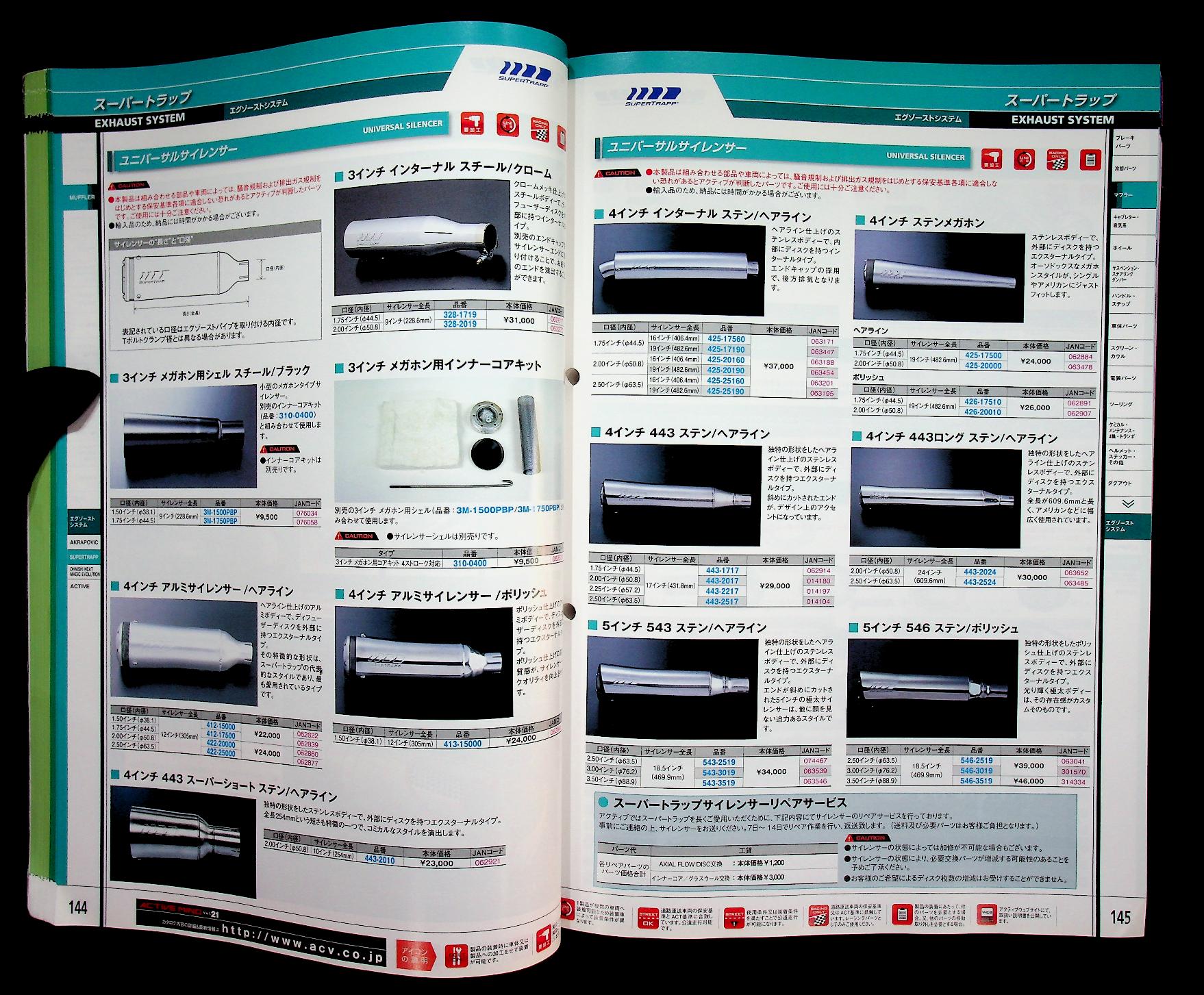 แคตตาล็อก อะไหล่รถมอเตอร์ไซต์ ฉบับภาษาญี่ปุ่น ACTIVE MIND SPECIAL PARTS LINE UP FOR MOTORCYCLES Vol.21