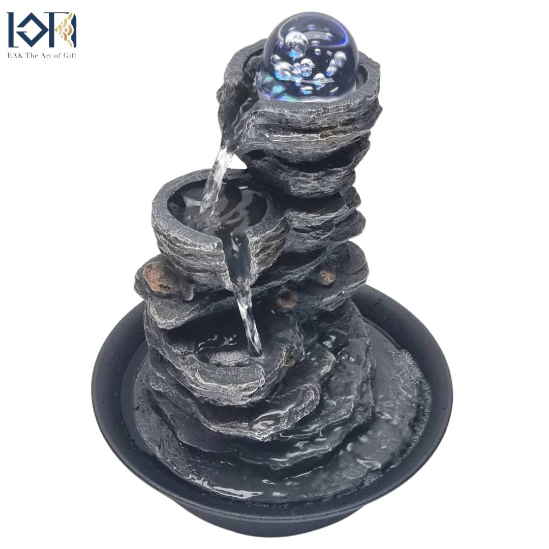 น้ำพุน้ำล้น รุ่นรหัส22077 น้ำตกตั้งโต๊ะ น้ำพุล้นแต่งบ้านเสริมฮวงจุ้ย น้ำพุตั้งโต๊ะทำงานร้านค้า