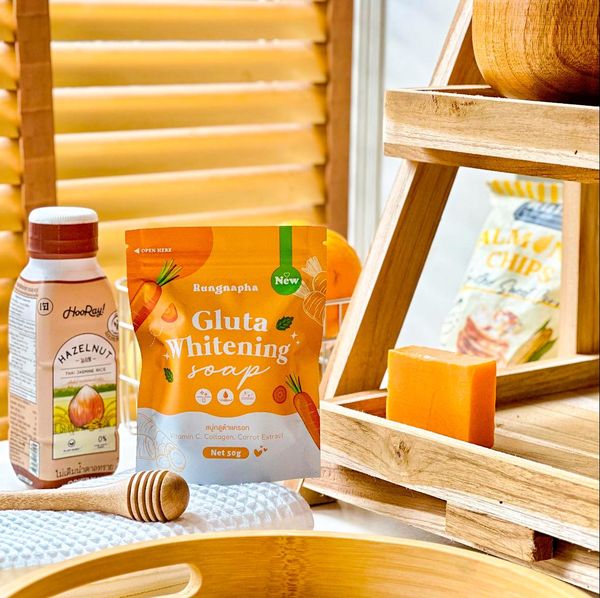 สบู่กลูต้าเร่งผิวขาว (3ก้อน) สบู่กลูต้าแครอท 50g. แพ็คเกจใหม่