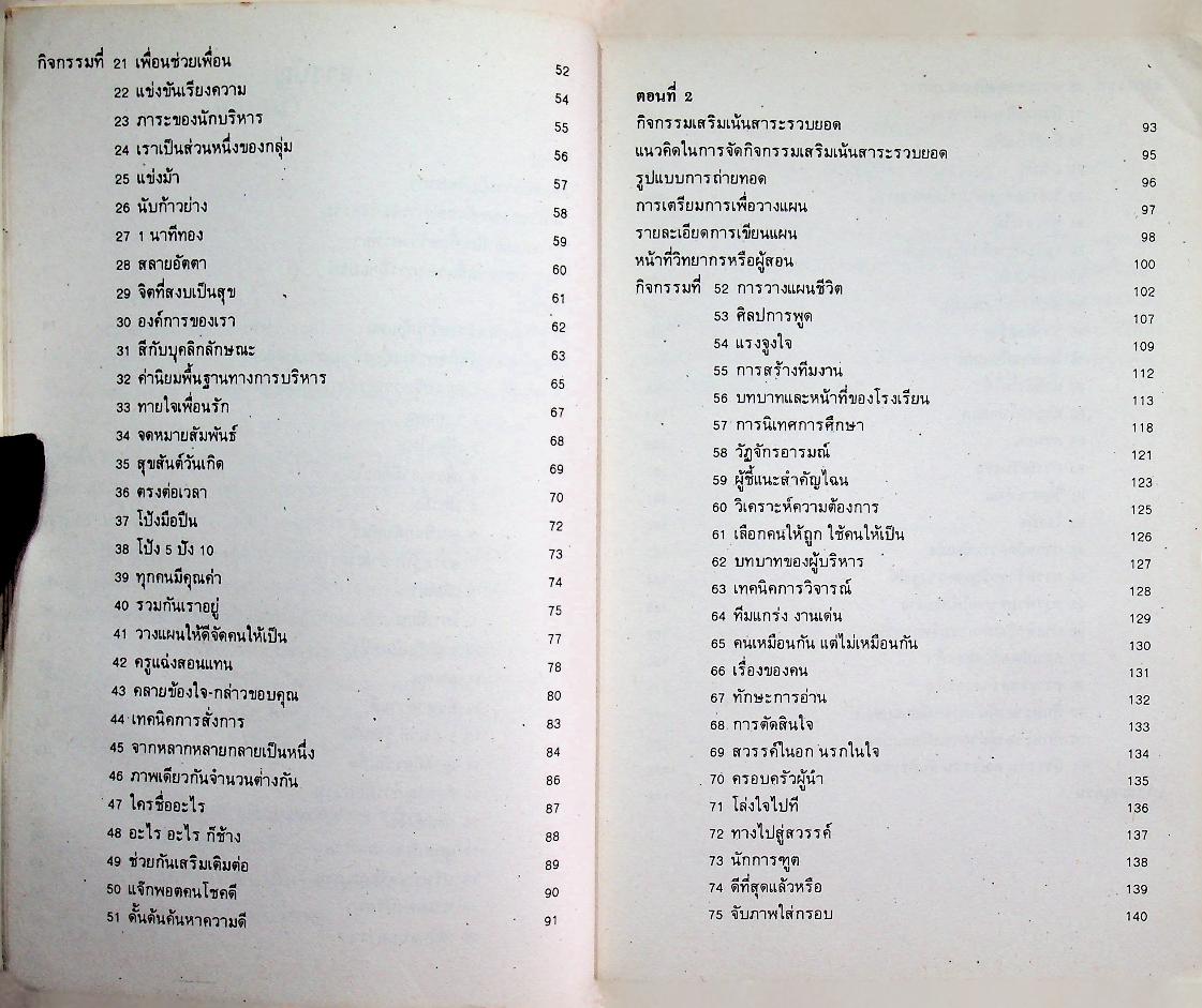 101 กิจกรรมประกอบการฝึกอบรม