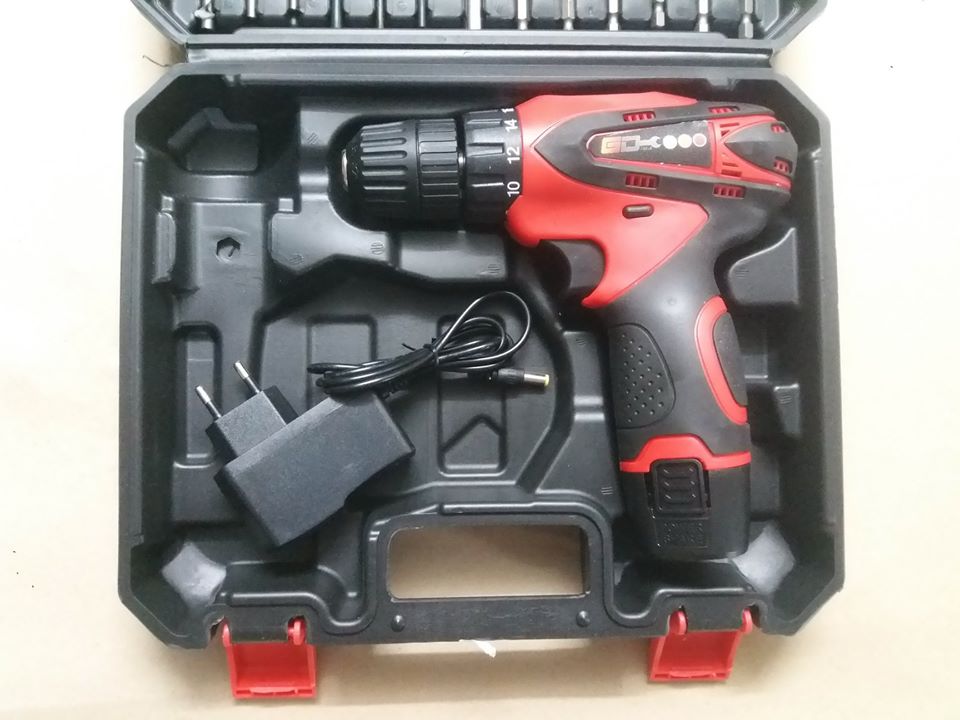 รหัสสินค้า 126 สว่านไร้สาย 18 โวลต์ GD แบตเตอรี่ 1 ก้อน มาพร้อมกับอุปกรณ์ หลากหลายรูปแบบ