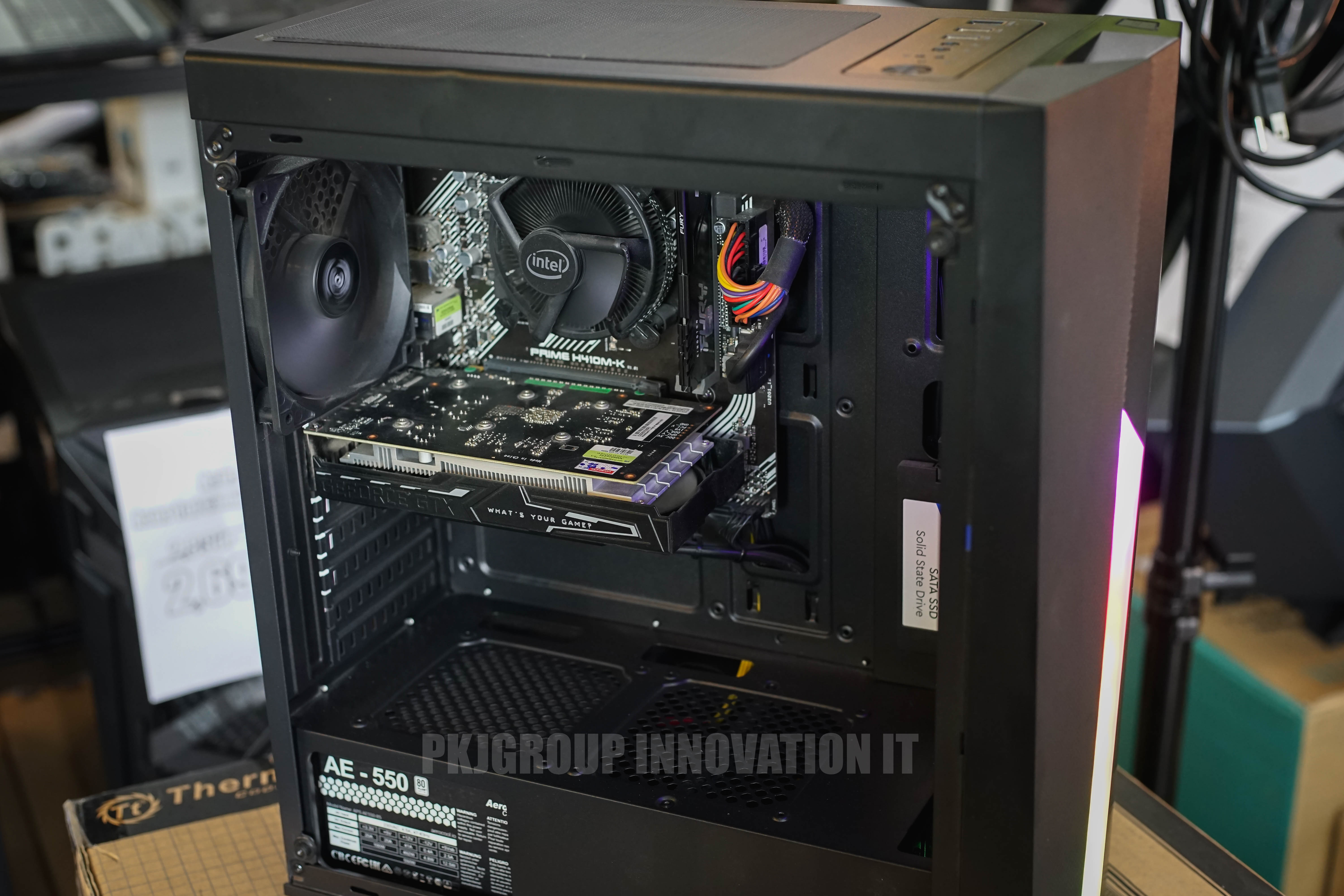 คอมเล่นเกมมือสอง Aerocool i3-10105 RAM 8 GB SSD WD Blue 500GB