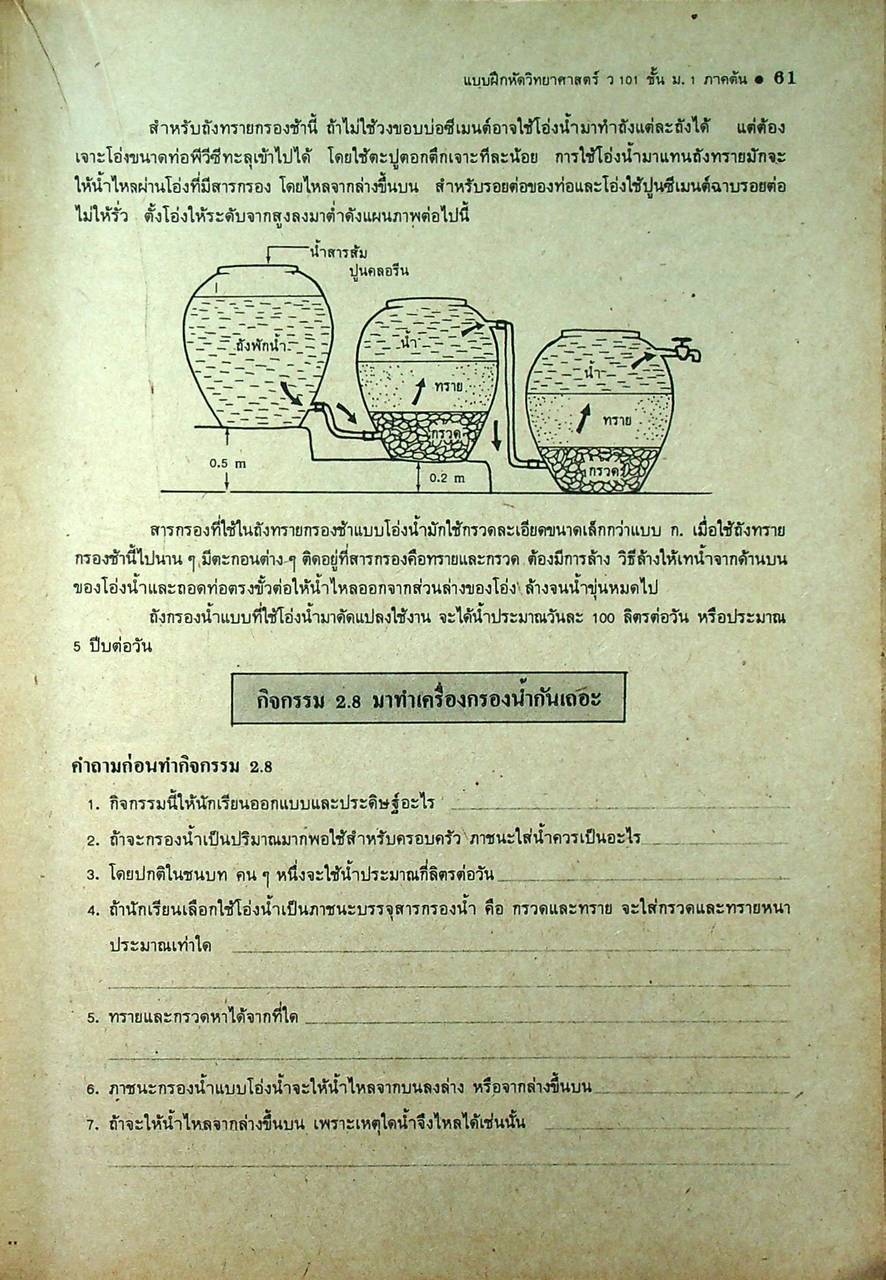 แบบฝึกหัด วิทยาศาสตร์ เล่ม 1 ม.1 ต้น ว 101 ตามหลักสูตรมัธยมศึกษาตอนต้น พ.ศ. 2521