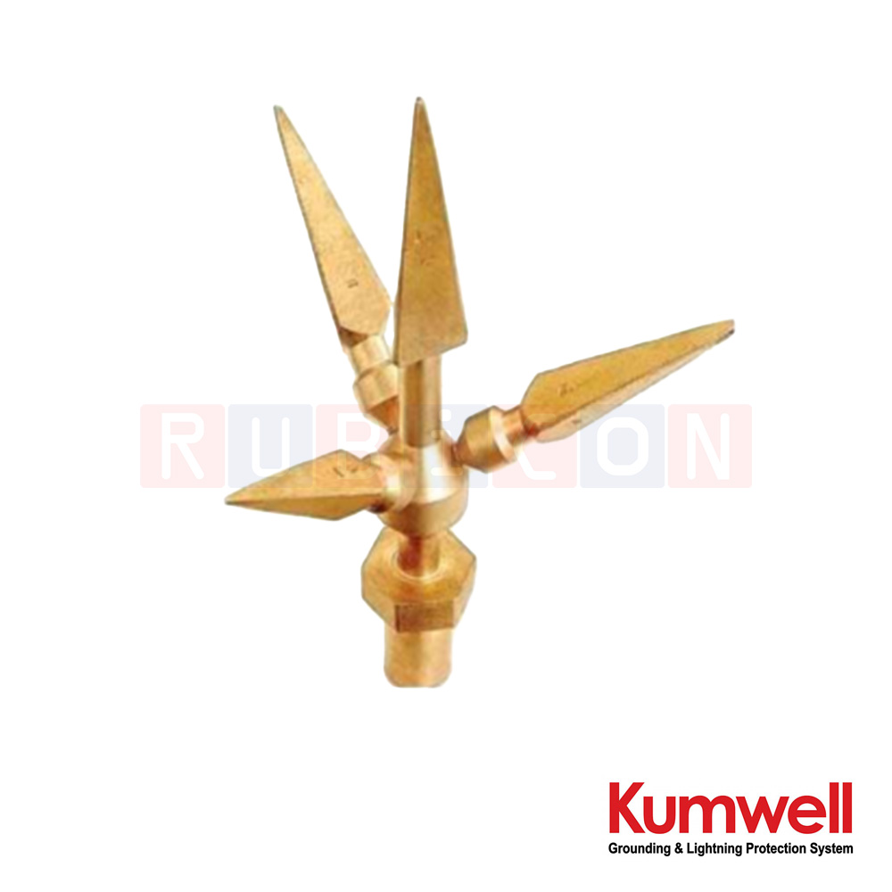 KUMWELL LMUT 34A ล่อฟ้า 3 แฉก (Multi Point Air Terminal) Rod Dia. 3/4″