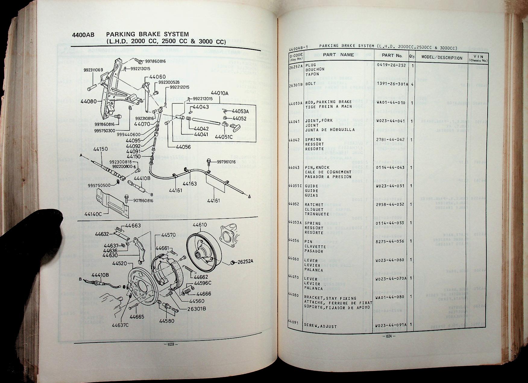 Parts Catalog Mazda T2000, T2500, T3000, T4100 (GENERAL) ('81)