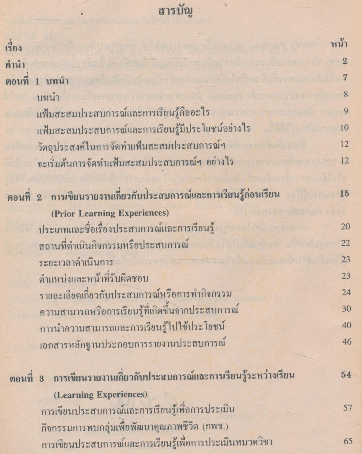 การจัดทำแฟ้มสะสมประสบการณ์และการเรียนรู้ (Portfolio)