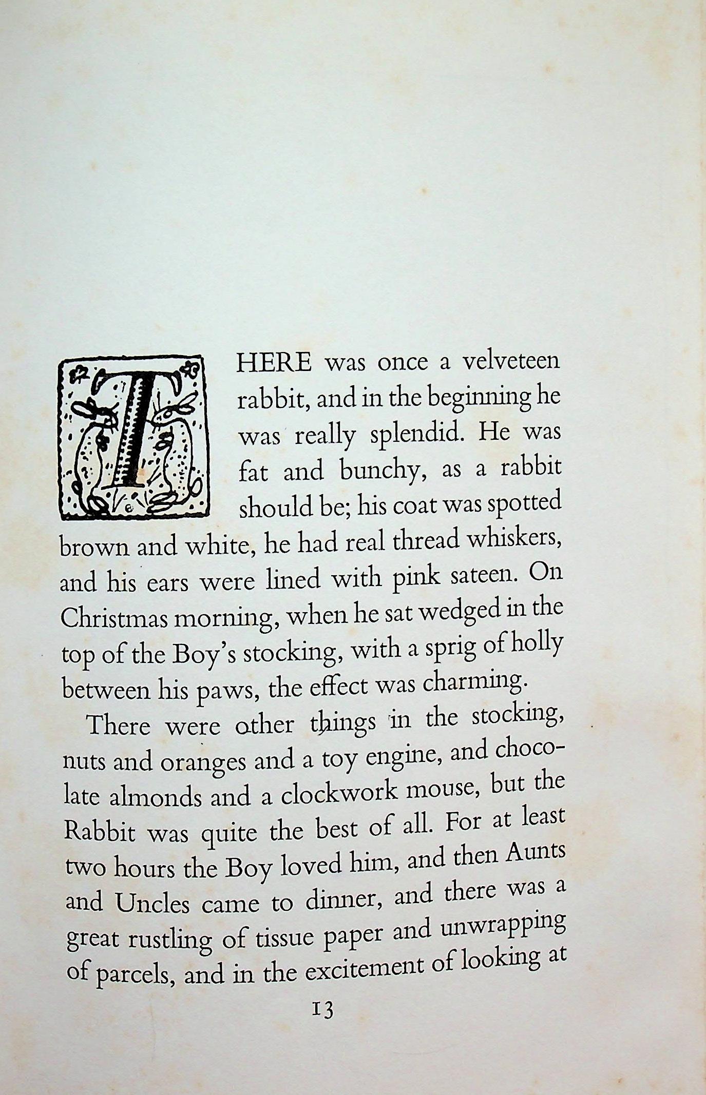 The VELVETEEN RABBIT