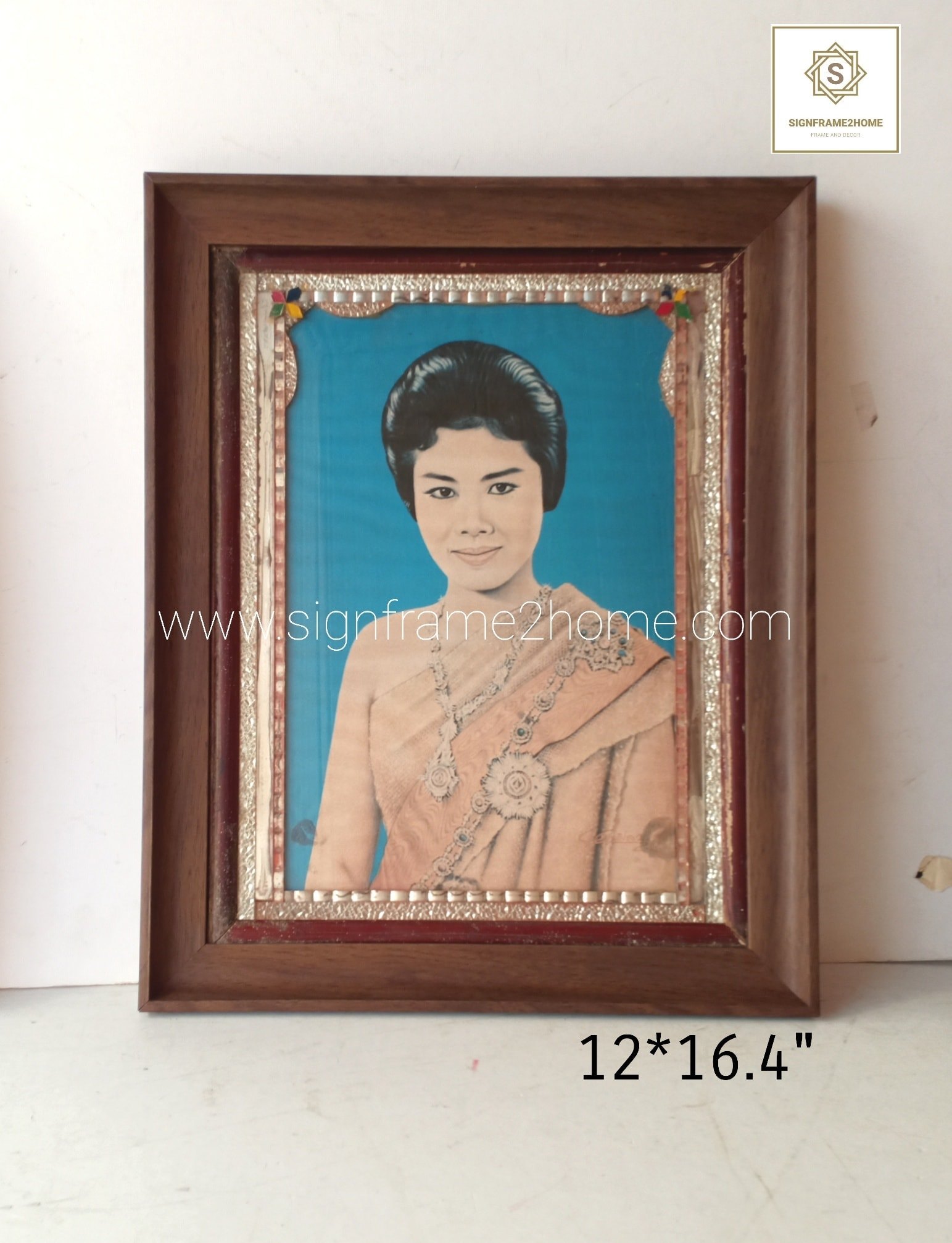 กรอบไม้ลายเก่า ขนาด 12x16นิ้ว