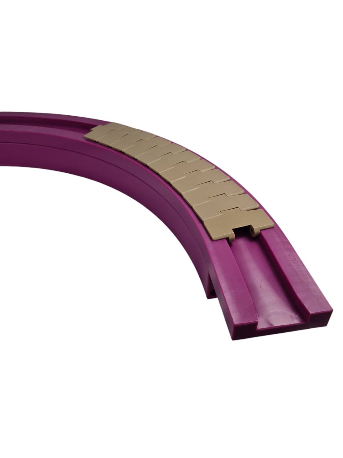 1050-K330 Magnetic cornet track รางโค้งR500 มิลลิเมตรสำหรับสายพาน Top chain รุ่นฝังแม่เหล็ก