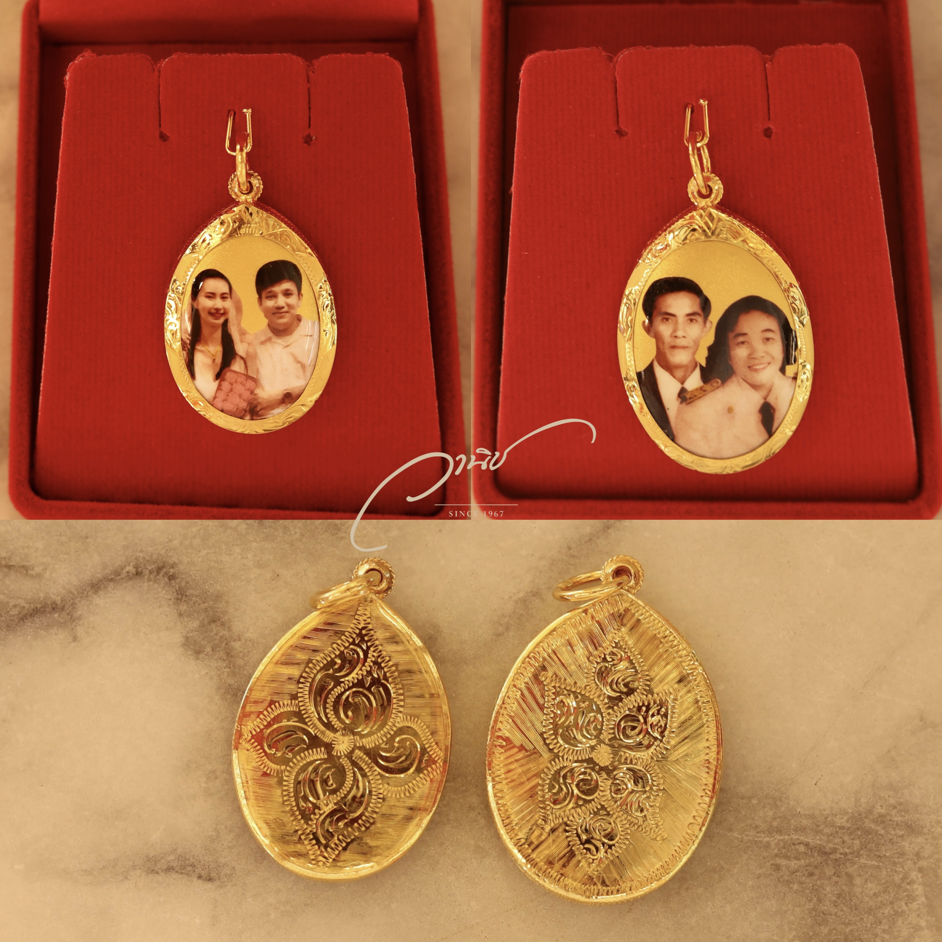 ล็อกเก็ตรูปภาพ เลี่ยมกรอบทอง ล็อกเก็ตพ่อแม่ ล็อกเก็ตเลี่ยมทอง Locket By WANICH