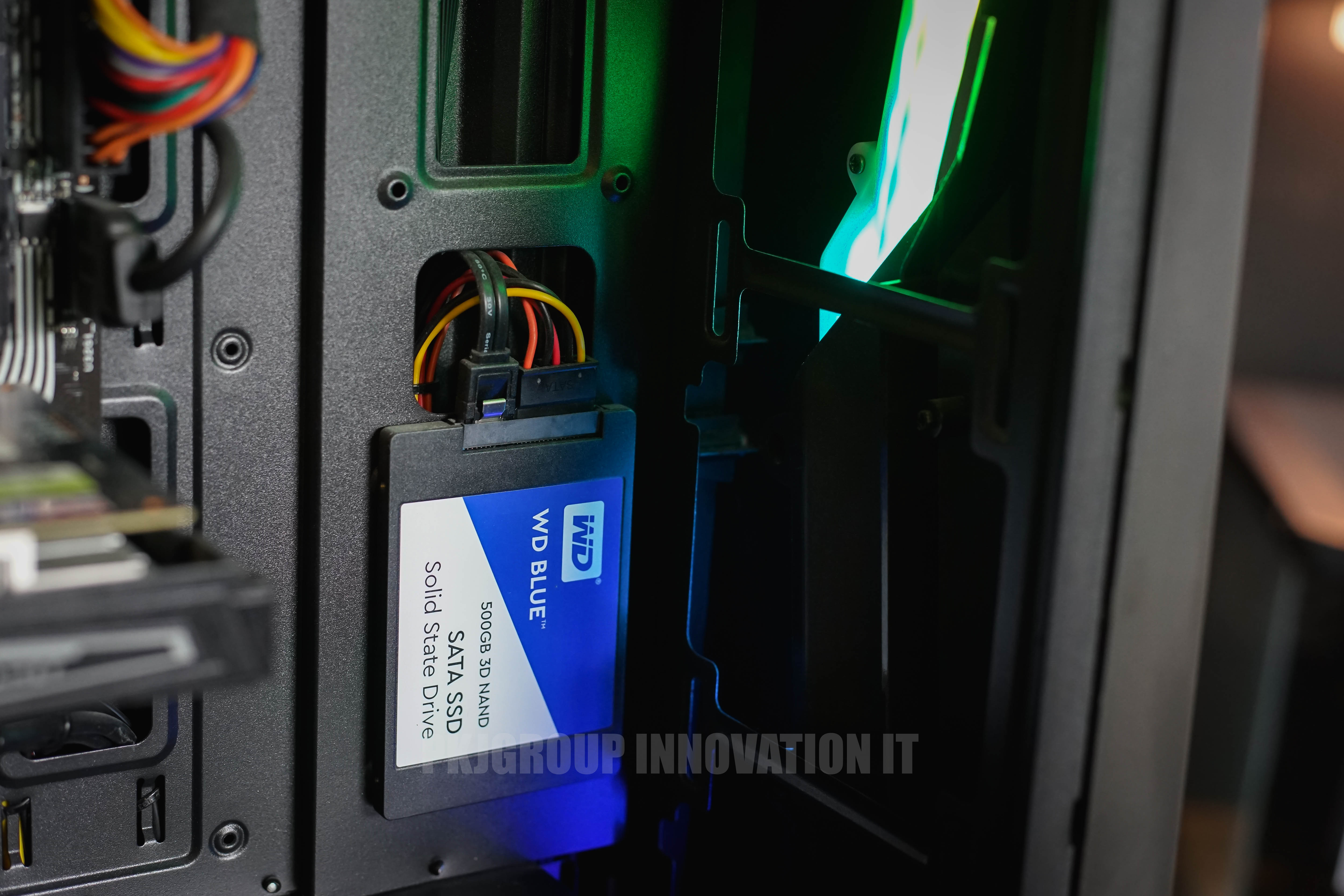 คอมเล่นเกมมือสอง Aerocool i3-10105 RAM 8 GB SSD WD Blue 500GB