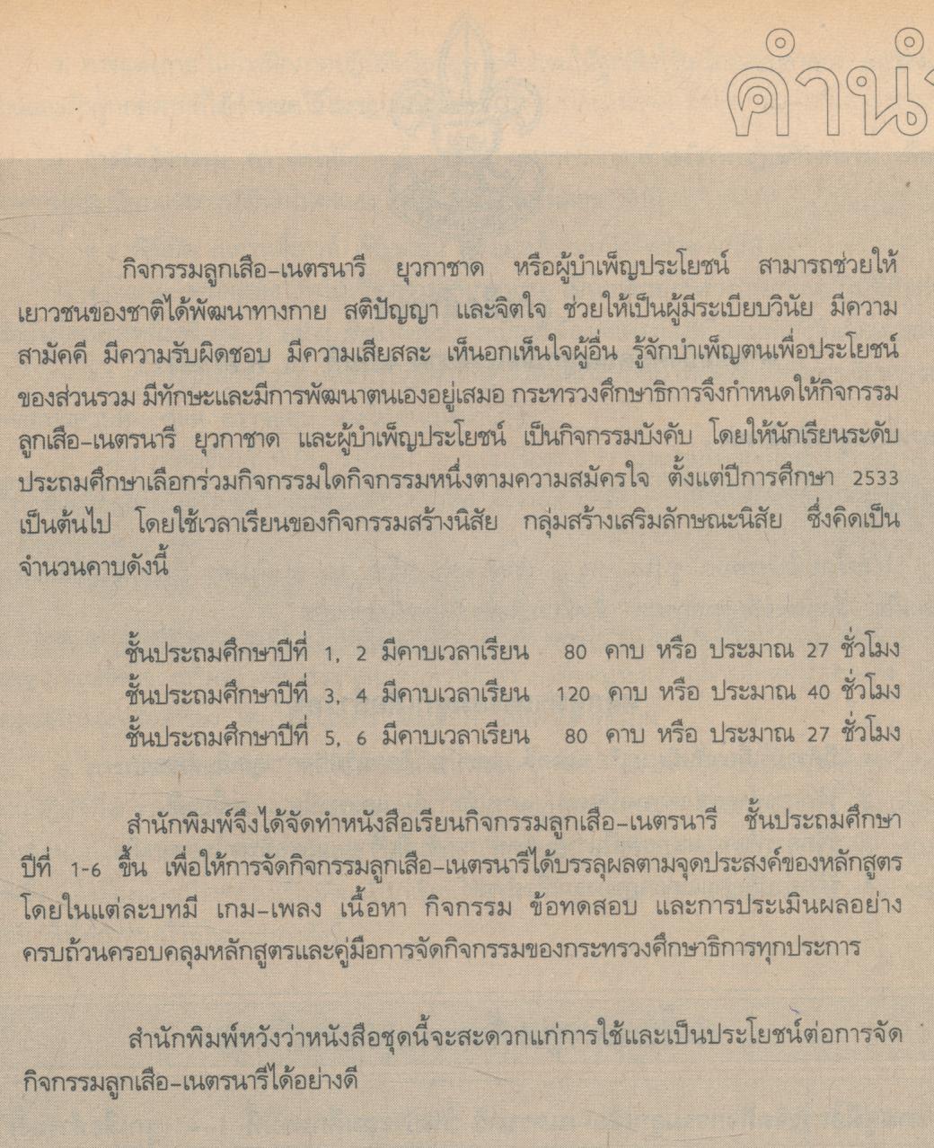 กิจกรรมลูกเสือ-เนตรนารี เตรียมลูกเสือสำรอง ชั้น ป.1