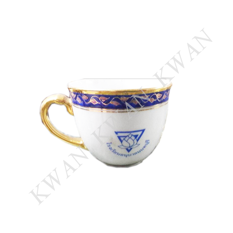 KWAN แก้วกาแฟเบญจรงค์พิมพ์โลโก้