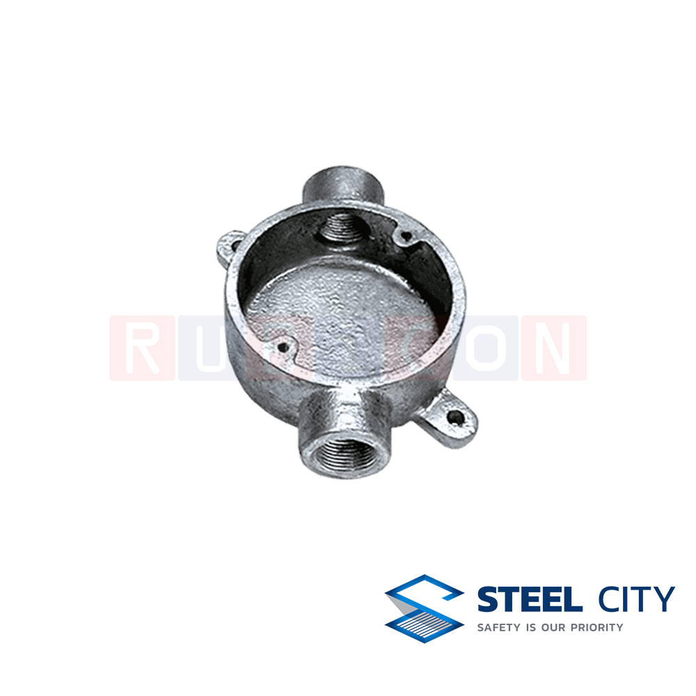 STEEL CITY เซอร์คิลเลอร์บ๊อกซ์อาบสังกะสี 2 ทาง (HOT DIP GALVANIZED CIRCULAR BOXES)