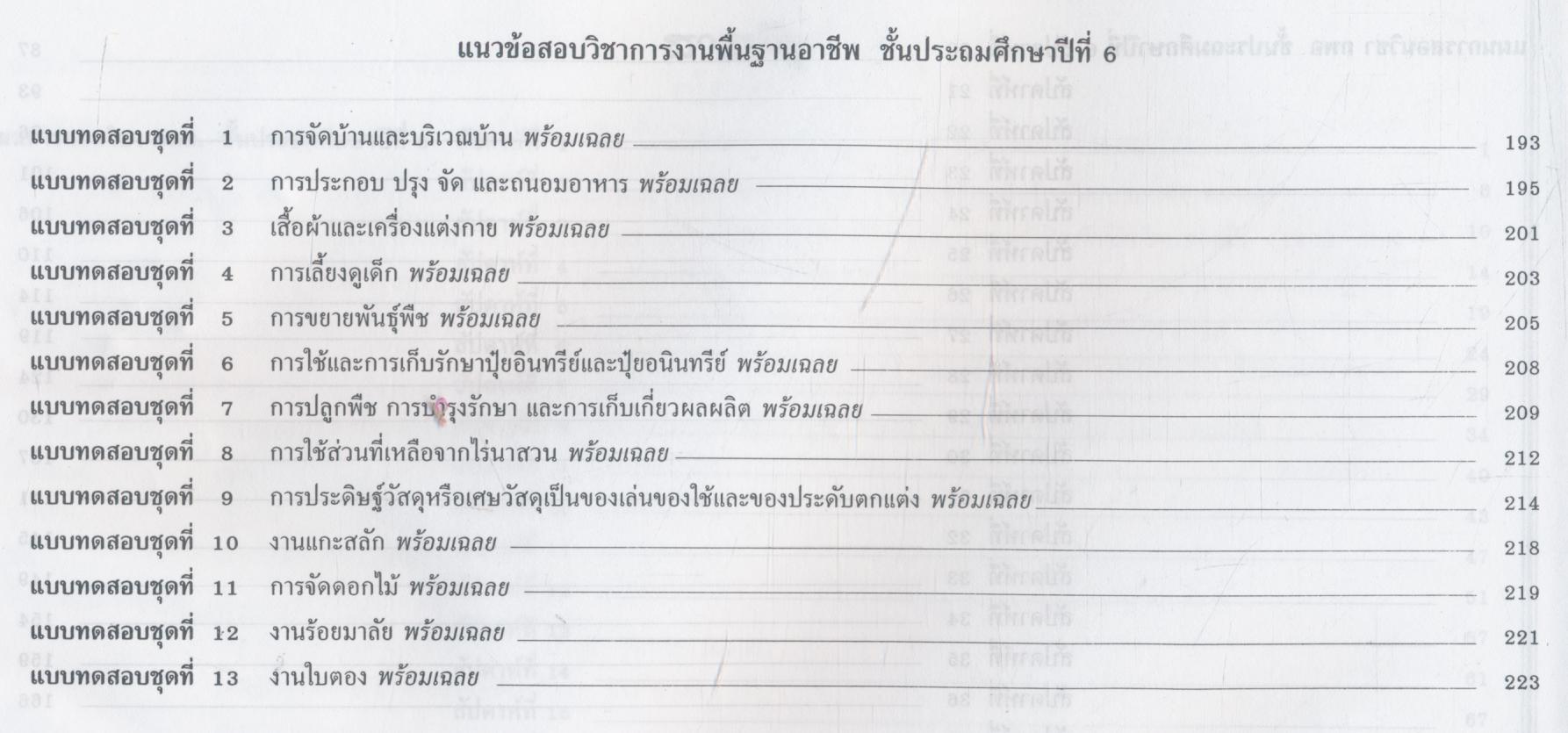 แผนการสอน และแนวข้อสอบพร้อมเฉลย การงานและพื้นฐานอาชีพ (กพอ.) ชั้นประถมศึกษาปีที่ 6 สัปดาห์ที่ 1-40