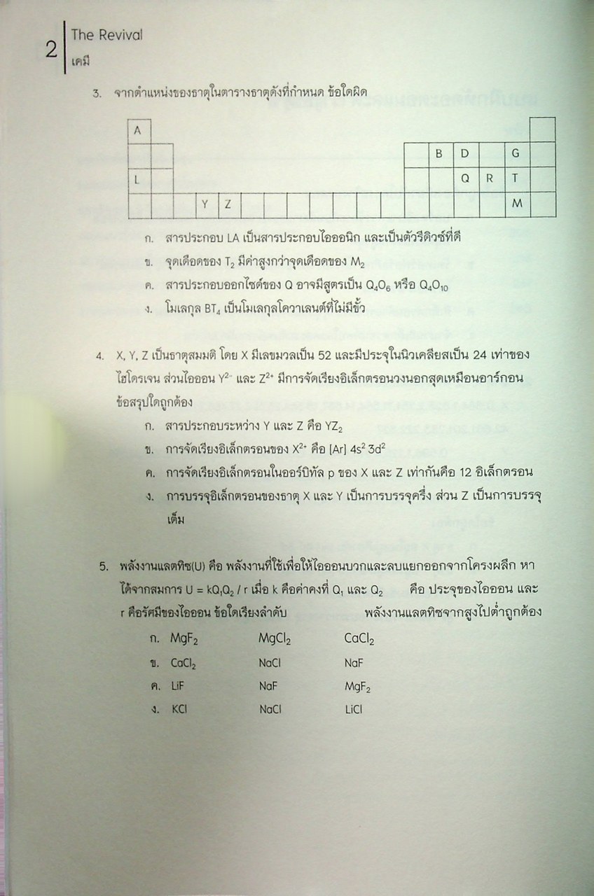 THE REVIVAL - CHEMISTRY วิชาเคมี หนังสือแนวข้อสอบที่รวบรวมข้อสอบ 9 วิชาสามัญ