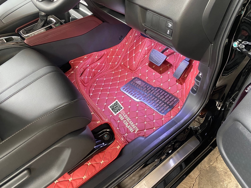 พรมปูพื้นรถยนต์ 6D Honda city 2024 แดงไวน์