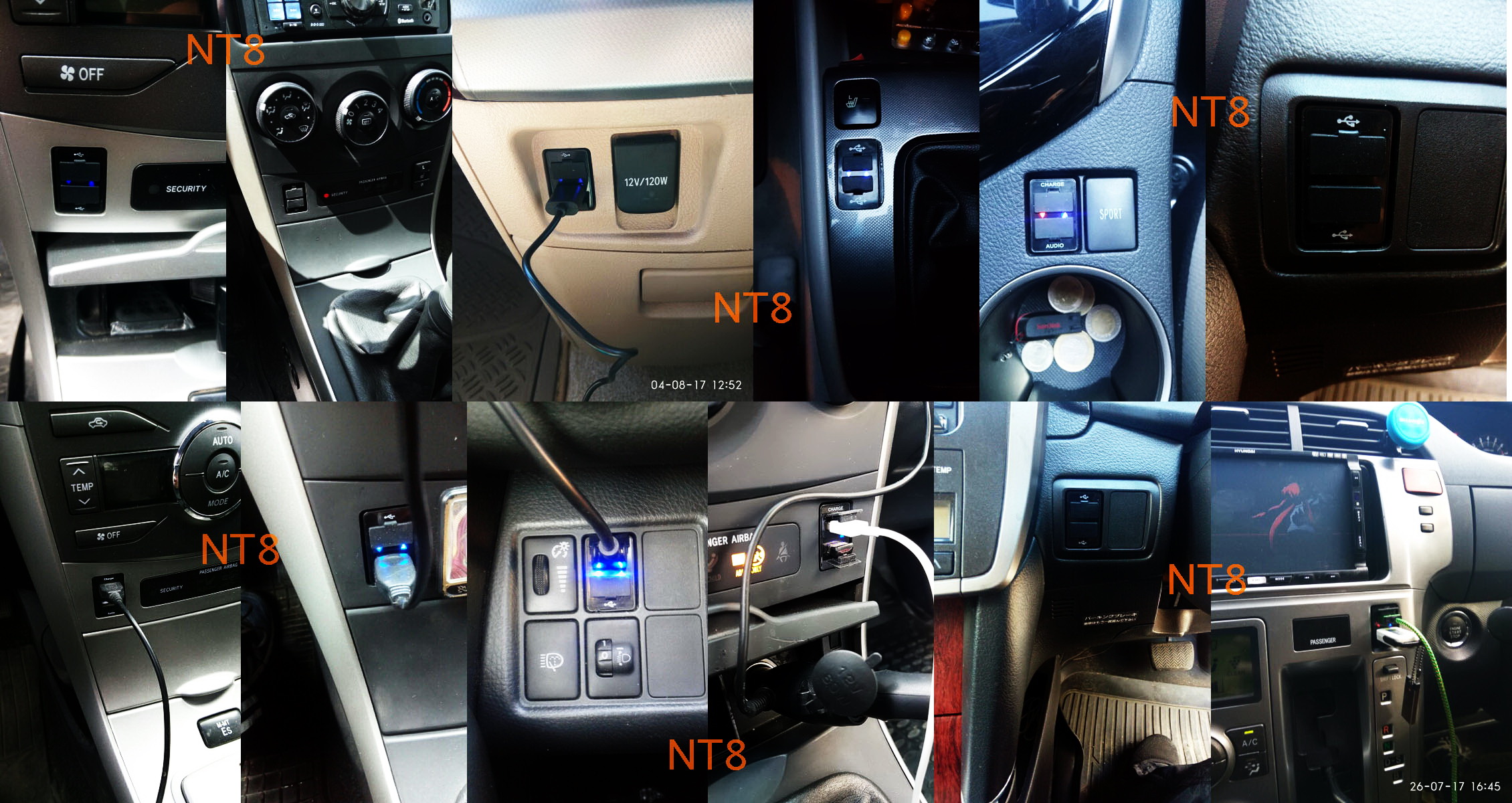ช่อง USB Charger สำหรับ Toyota VIGO Fortuner Innova Commuter