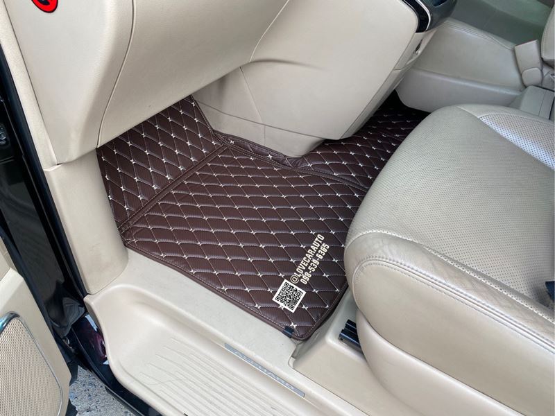 พรมปูพื้นรถยนต์ 6D Toyota Alphard 2012 สีกาแฟ ลายเคฟล่า