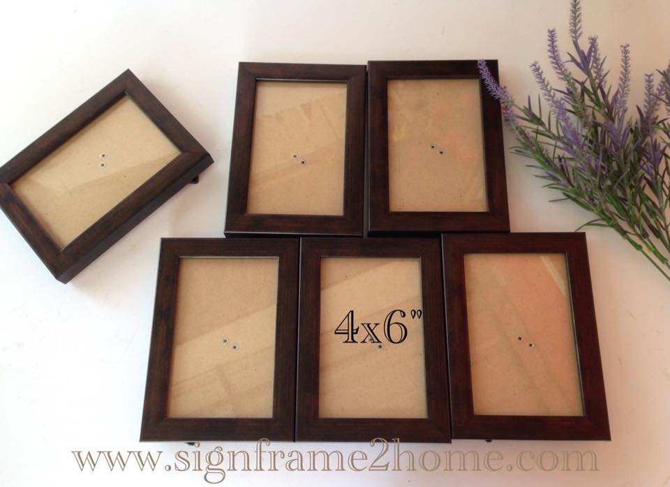 กรอบรูปสีโอ๊คน้ำตาลเรียบ หน้าไม้ 0.6" ขนาดกรอบ 4x6"