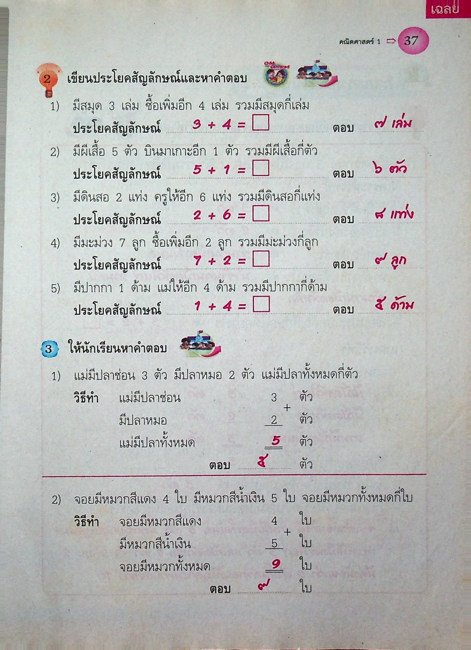 key แม่บทมาตรฐาน คณิตศาสตร์ ชั้นประถมศึกษาปีที่ 1