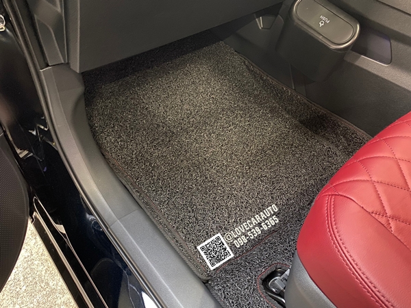 พรมไวนิลดักฝุ่นปูพื้นรถยนต์ Toyota Yaris Ativ โตโยต้า ยาริส เอทีฟ 2022 สีดำขอบดำ