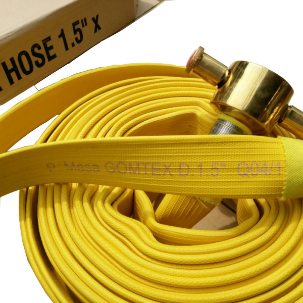 สายส่งน้ำ 1 . 5 "x30M. GOMTEX[YELLOW]+ข้อต่อสวมเร็วทองเหลือง 1.5"x2.5"