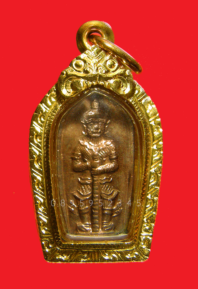 พระปรกใบมะขาม ท้าวเวสสุวรรณ วัดจุฬามณี เลี่ยมทอง