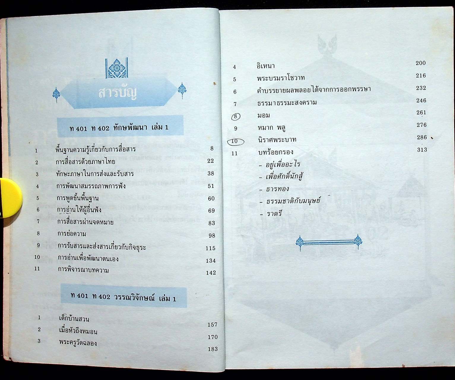แบบทดสอบ ภาษาไทย ม.4 ท 401, ท 402