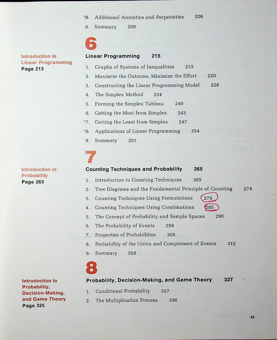 Finite Mathematics with Application to Business and the Social Sciences