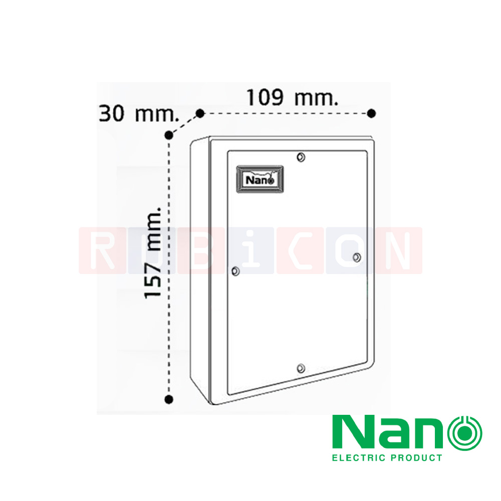NANO-301W แผงไฟฟ้าพลาสติก ขนาด 109x157x30 mm สีขาว