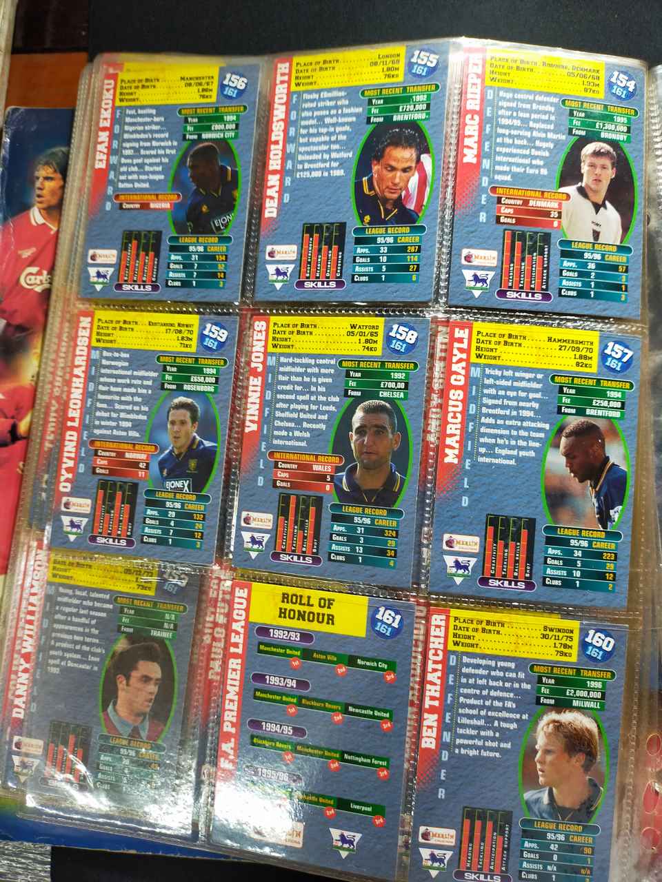 MERLIN'S PREMIER GOLD TRADING CARDS 1996-97 SEASON