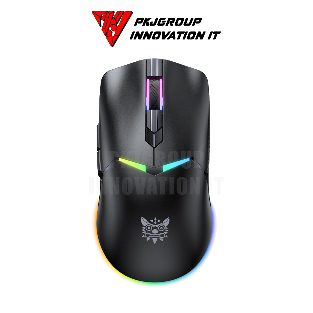เมาส์เล่นเกมไร้สาย Onikuma Kitsu สีดำ Tri-Mode DPI 7 ระดับ RGB สามารถปรับได้