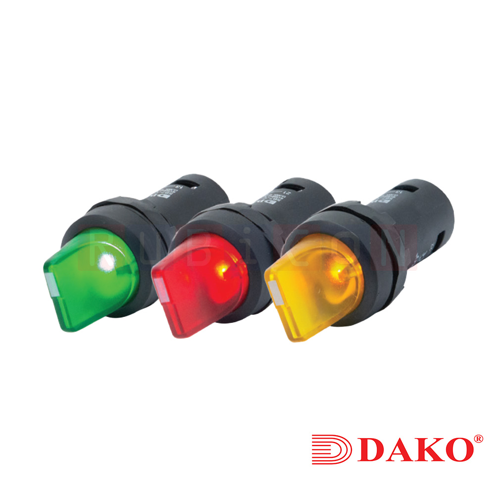"DAKO" SB7-CK3R65-24 สวิทช์ลูกศรมีไฟ บิดค้าง 3 จังหวะ สีแดง (RED) LED 24V 1A1B CONTACT 2NO (ILLUMINATED KNOB OPERATION)