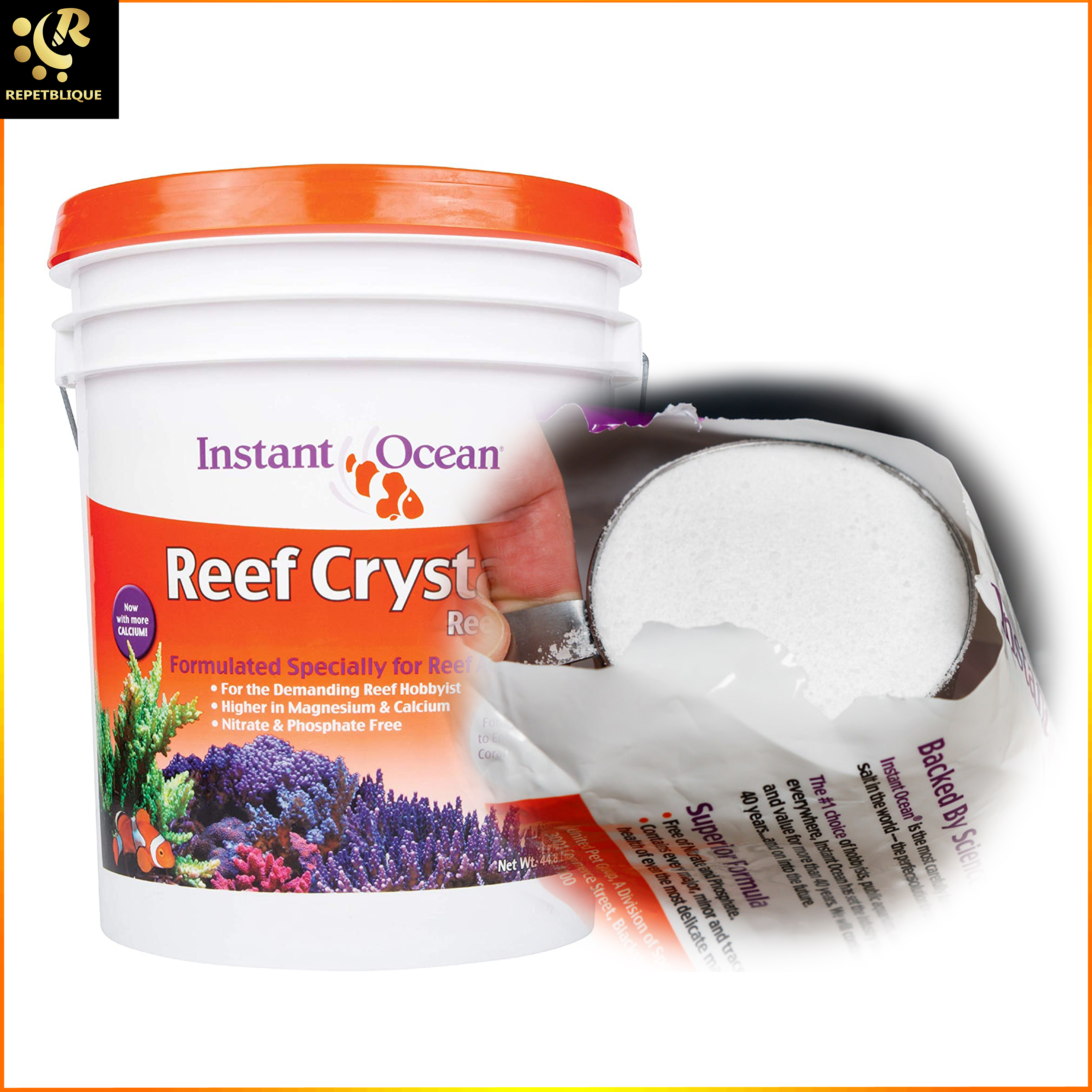 Instant Ocean Reef Crystals Salt 20.3 kg เกลือทะเล เกลือวิทยาศาสตร์ เกลือทำน้ำทะเล สำหรับ ตู้ปลาทะเล ปะการัง ดอกไม้ทะเล ก้นตู้ แร่ธาตุสูง
