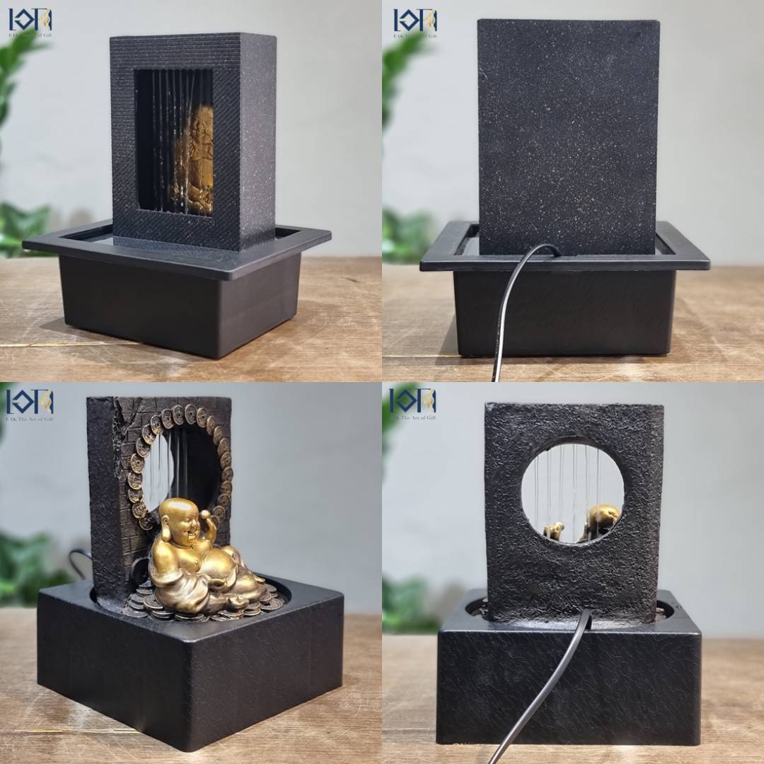 น้ำพุน้ำล้นตั้งโต๊ะ รุ่นม่านน้ำไหลมี4แบบ น้ำตกจำลอง น้ำพุแต่งบ้าน น้ำล้นน้ำผุดมงคล ของขวัญ ของเสริมฮวงจุ้ย