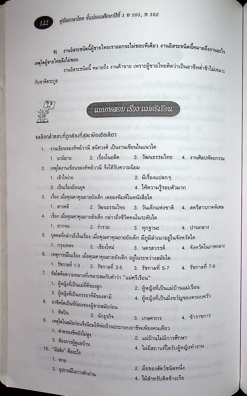 คู่มือภาษาไทย ชั้นมัธยมศึกษาปีที่ 1 ท 101, ท 102