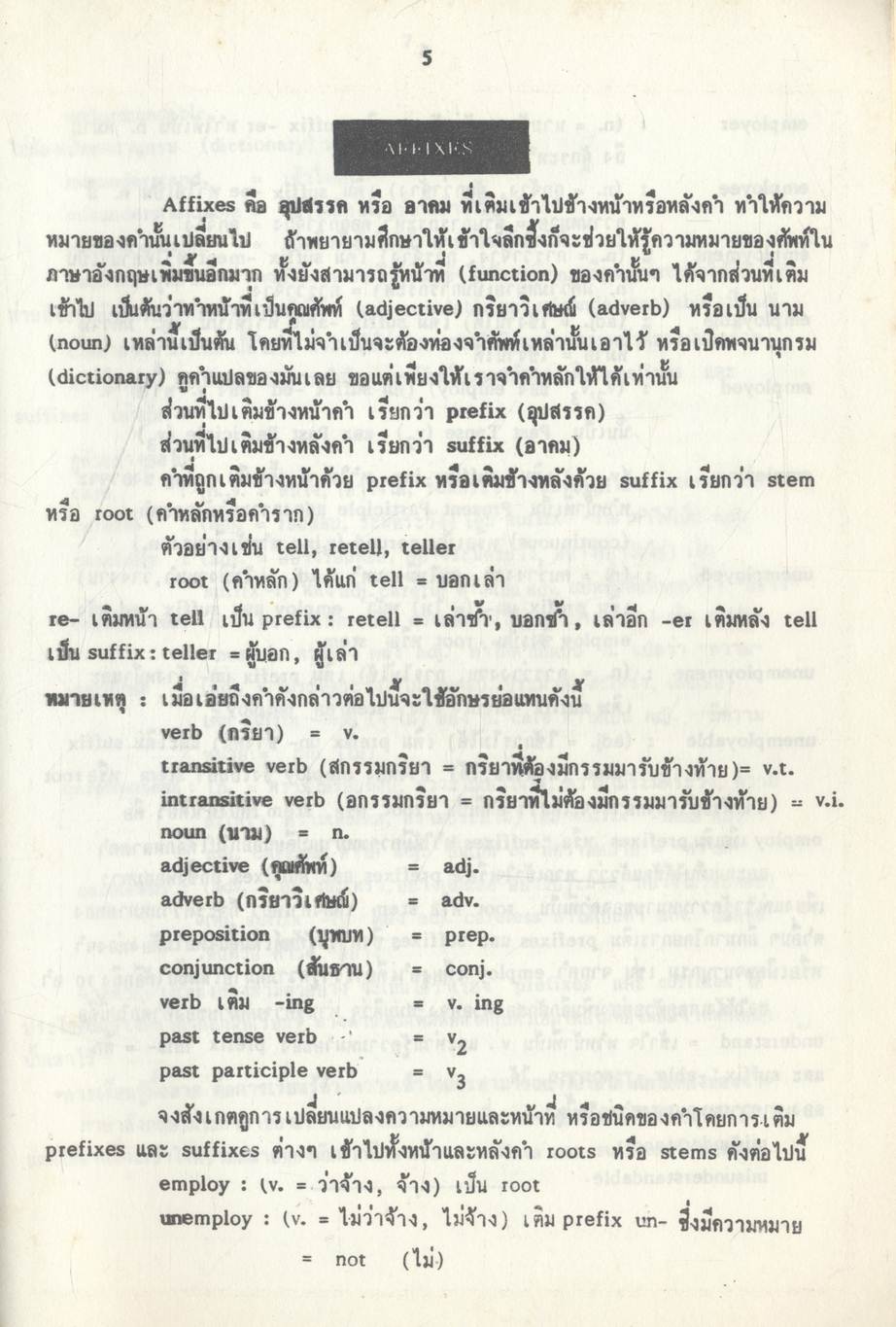 AFFIXES PREFIXES and SUFFIXES (คำนำหน้าและคำต่อท้าย)