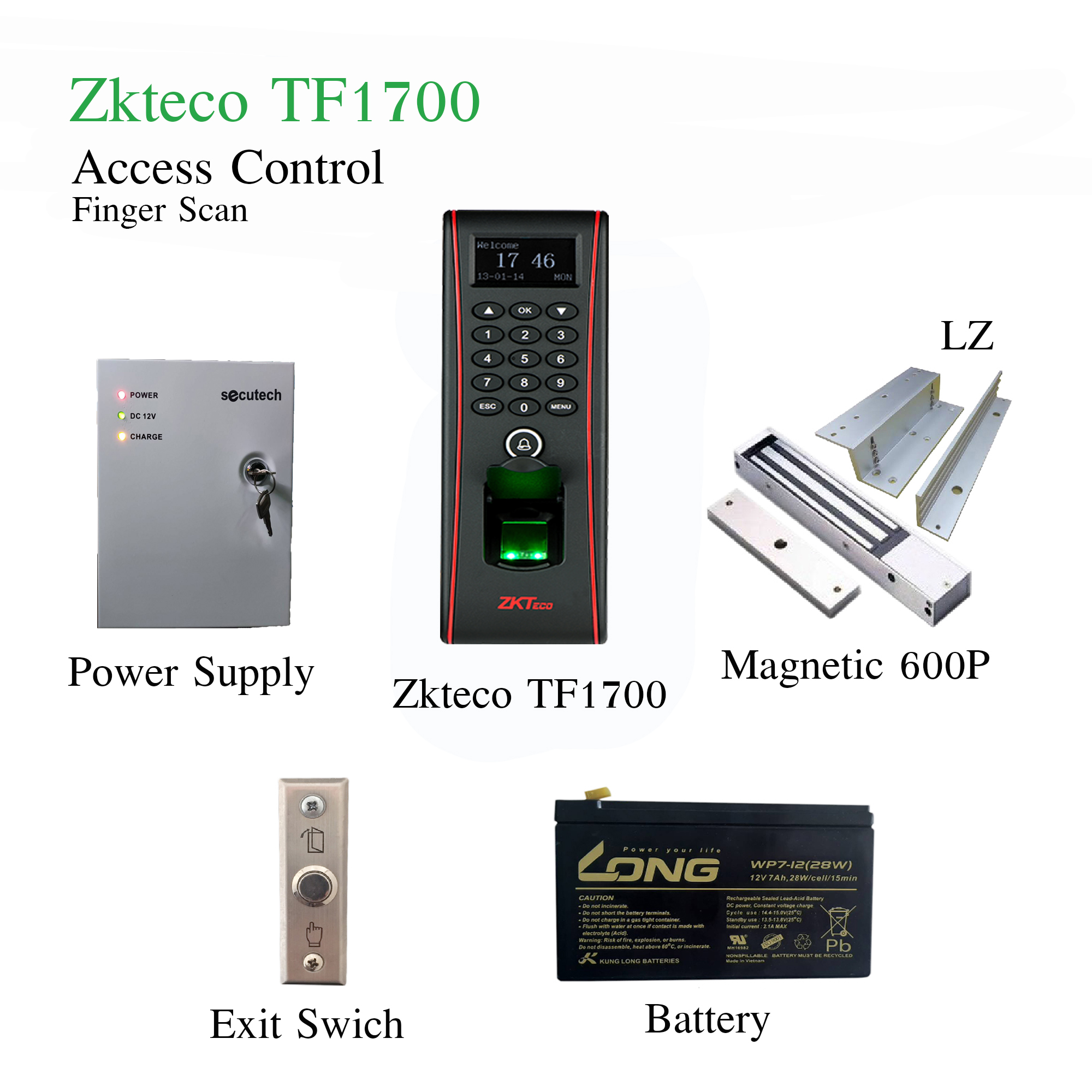 เครื่องสแกนลายนิ้วมือ Zkteco TF1700