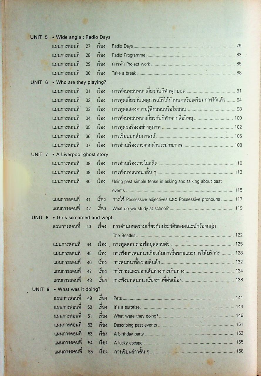 แผนการสอน SNAPSHOT Elementary รายวิชา อ 019 - อ 0110 ภาษาอังกฤษหลัก 13-14 ระดับมัธยมศึกษาตอนปลาย