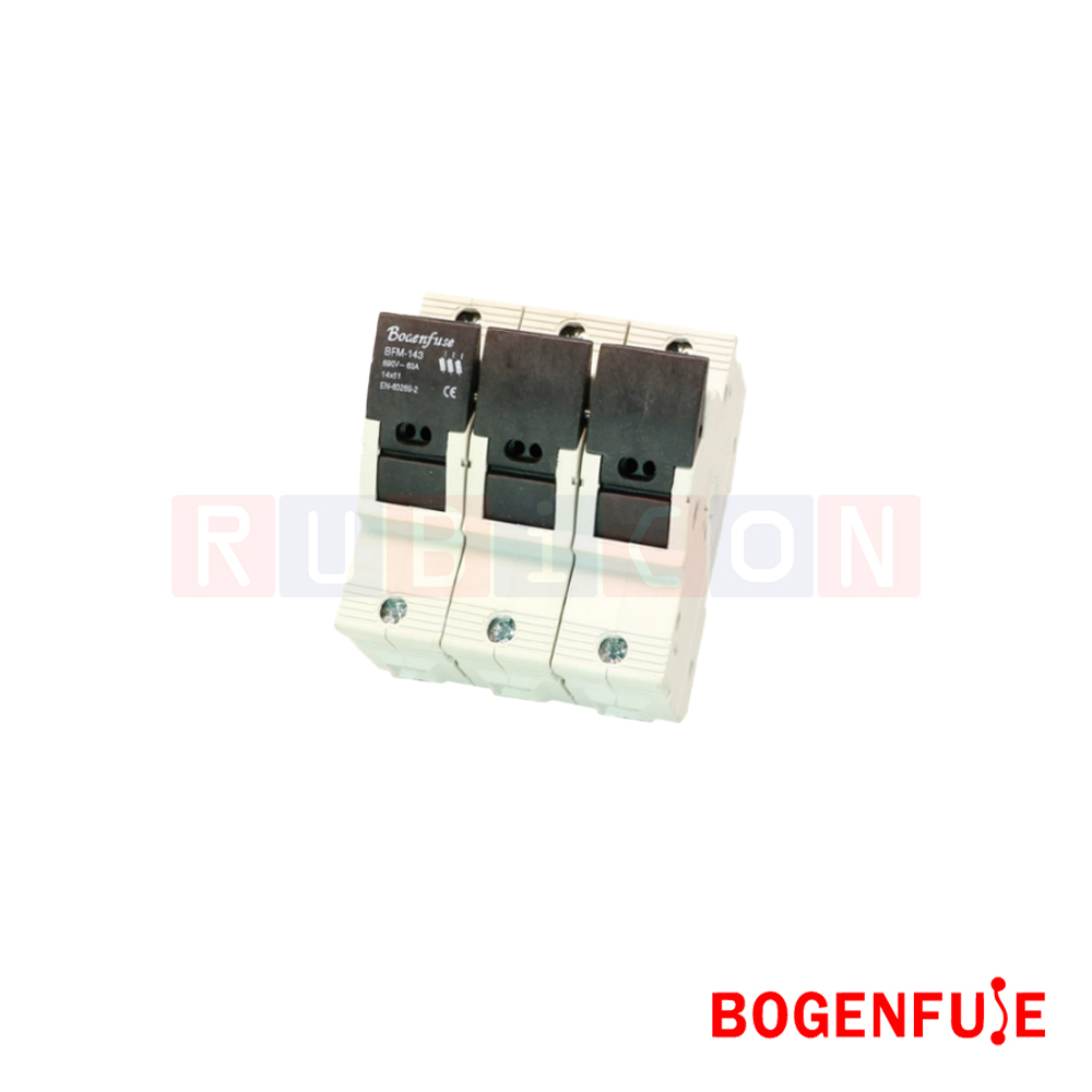 BOGENFUSE BFM-143 3P 63A ตลับใส่ฟิวส์รุ่นมีแล้มป์ ขนาด 14x51 มม. 690V gL14 (CYLINDER FUSE HOLDER)