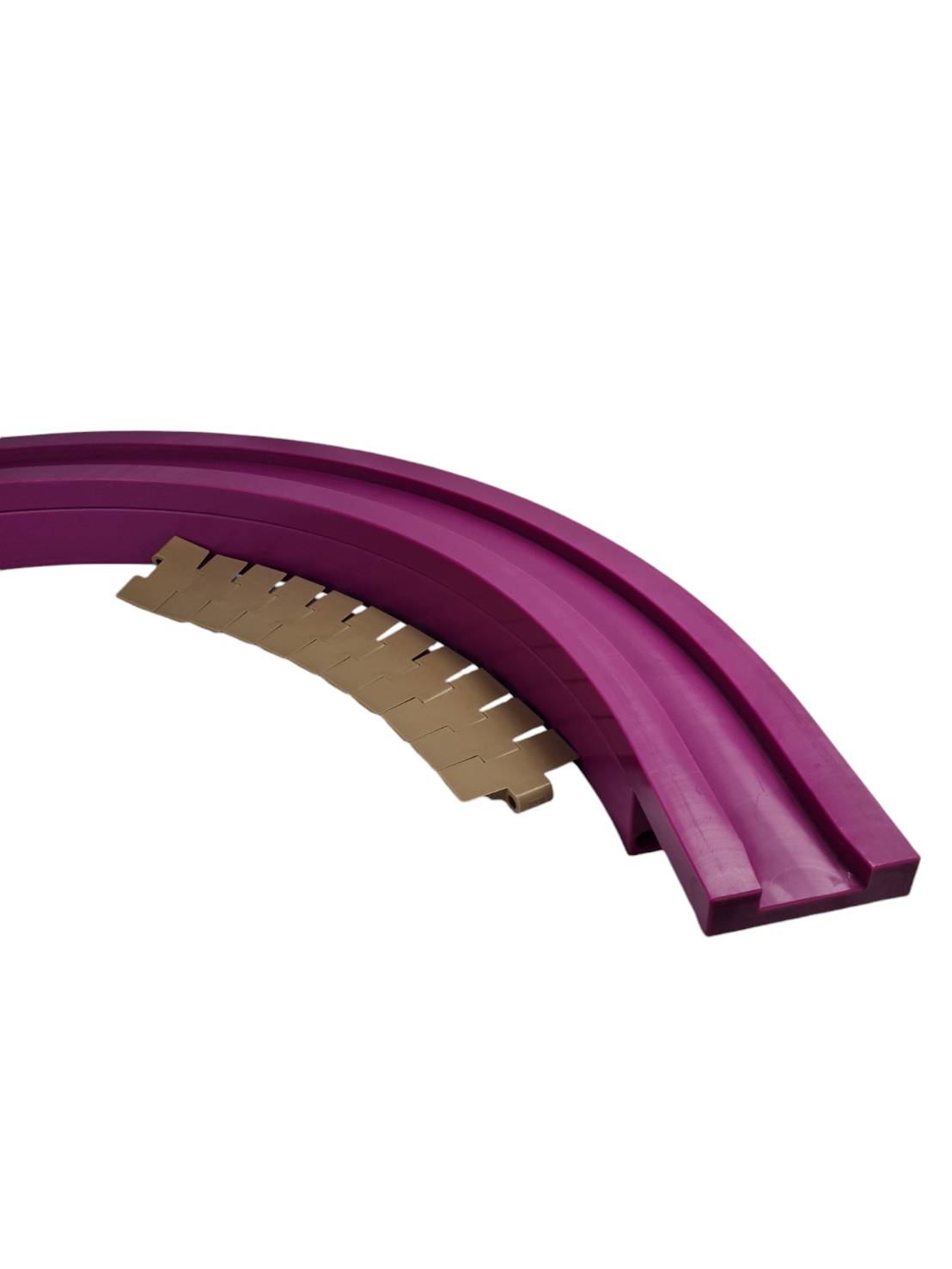 1050-K330 Magnetic cornet track รางโค้งR500 มิลลิเมตรสำหรับสายพาน Top chain รุ่นฝังแม่เหล็ก