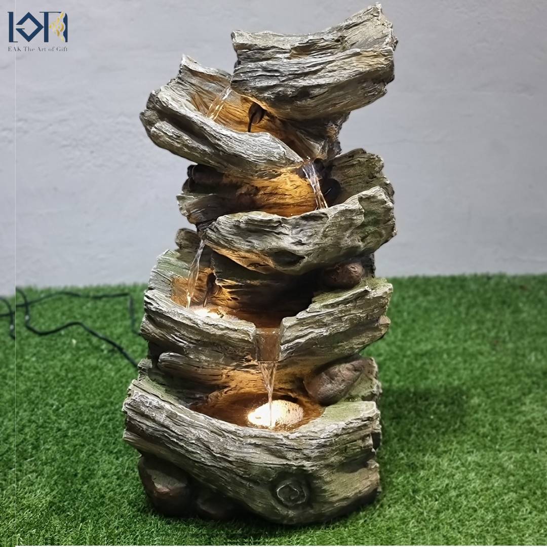 น้ำพุตั้งพื้นหน้าบ้าน รุ่นFF026 น้ำล้นเสริมฮวงจุ้ยแต่งสวน อ่างน้ำตกจำลอง น้ำพุสำเร็จรูป