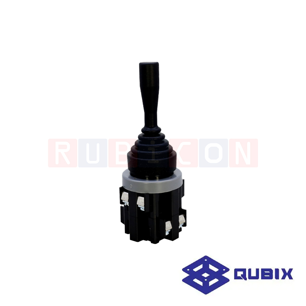QUBIX CMRN-302-2 สวิตช์คันโยก 4 ทิศทาง SPRING RETURN รู30มิล 2P 6A / 220V (MONOLEVER SWITCH)