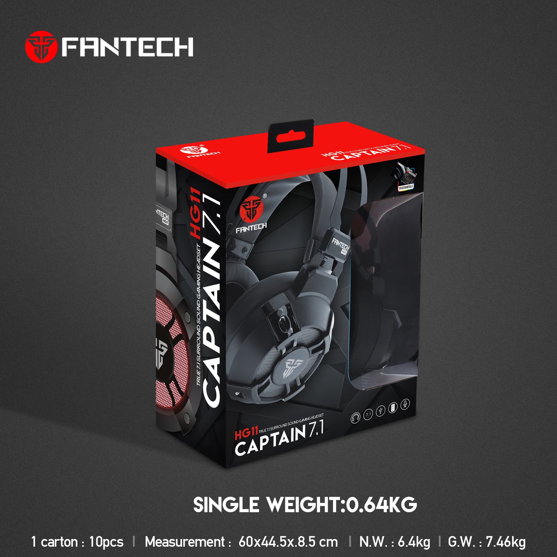 หูฟังเกมส์มิ่ง (7.1) FANTECH CAPTAIN รุ่น HG11 RGB